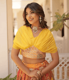 Blue color lehenga with crop blouse - women's fashion mart
