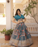 Blue color lehenga with crop blouse - women's fashion mart