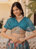 Blue color lehenga with crop blouse - women's fashion mart
