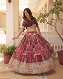 Blue color lehenga with crop blouse - women's fashion mart