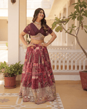 Blue color lehenga with crop blouse - women's fashion mart