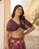 Blue color lehenga with crop blouse - women's fashion mart