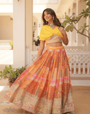 Blue color lehenga with crop blouse - women's fashion mart