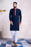 Navratri Collection Blue Men's Kurta with Embroidered Dupatta  women's fashion mart