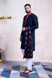 Navratri Collection Blue Men's Kurta with Embroidered Dupatta  women's fashion mart