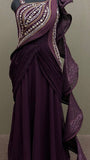 Boutique Style Designer Sequence Work Ruffle Saree With Western Gown - women's fashion mart