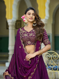 Egg Plant Embroidery Bridesmaid Lehenga Choli