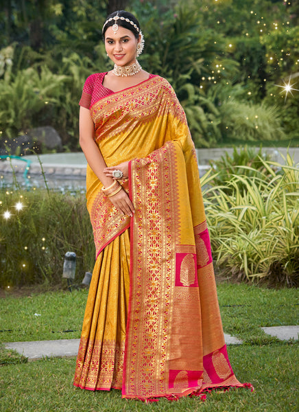 Yellow Kanjivaram Silk Saree
