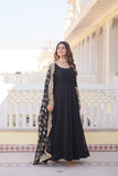 Charming Faux Georgette Sequins Embroidered Gown With Dupatta - women's fashion mart