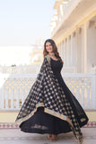 Charming Faux Georgette Sequins Embroidered Gown With Dupatta - women's fashion mart