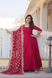 Charming Faux Georgette Sequins Embroidered Gown With Dupatta - women's fashion mart