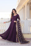 Charming Faux Georgette Sequins Embroidered Gown With Dupatta - women's fashion mart
