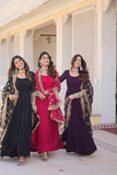 Charming Faux Georgette Sequins Embroidered Gown With Dupatta - women's fashion mart