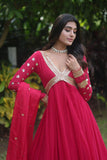 Charming Faux Georgette Zari Sequins Worked Gown - women's fashion mart