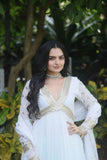 Charming Faux Georgette Zari Sequins Worked Gown -Gowns Rani Pink / M women's fashion mart