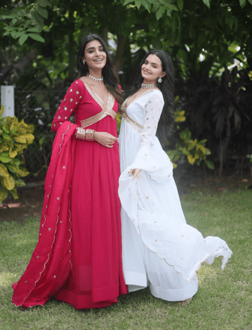 Charming Faux Georgette Zari Sequins Worked Gown - women's fashion mart