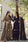 Charming Vichitra Shimmer Rich Sequins Embroidered Gown -Gowns Beige / M women's fashion mart