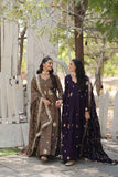 Charming Vichitra Shimmer Rich Sequins Embroidered Gown -Gowns Beige / M women's fashion mart