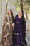 Charming Vichitra Shimmer Rich Sequins Embroidered Gown -Gowns Beige / M women's fashion mart