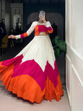 White Color Plain Rayon Chaniya Choli