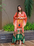 Multi Color Bandhej Digital Print Pure Gaji Silk Kaftan -kaftan kurta Default Title women's fashion mart