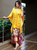 Mustered Color Digital Print Pure Gaji Silk Kaftan -kaftan online Default Title women's fashion mart