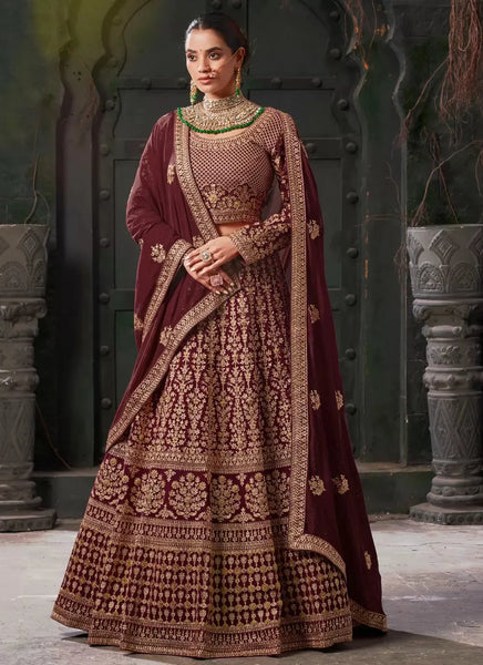 Unforgettable Georgette Zarkan Bridal Wedding Lehenga Choli - women's fashion mart