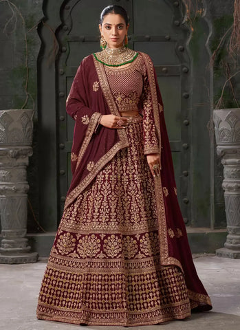 Unforgettable Georgette Zarkan Bridal Wedding Lehenga Choli - women's fashion mart