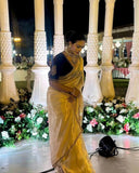 Cream Silk Saree with Maroon Velvet Blouse and Gold Embroidery - women's fashion mart