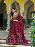 Dark Maroon Color Traditional Wear Choli