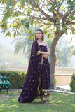 Dazzling Faux Georgette Sequins Embroidered Designer Gown - women's fashion mart