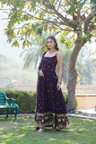 Dazzling Faux Georgette Sequins Embroidered Designer Gown - women's fashion mart