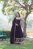 Dazzling Faux Georgette Sequins Embroidered Designer Gown - women's fashion mart