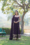 Dazzling Faux Georgette Sequins Embroidered Designer Gown - women's fashion mart