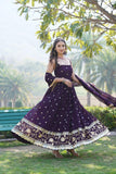 Dazzling Faux Georgette Sequins Embroidered Designer Gown - women's fashion mart