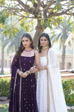 Dazzling Faux Georgette Sequins Embroidered Designer Gown - women's fashion mart