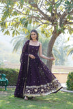 Dazzling Faux Georgette Sequins Embroidered Designer Gown - women's fashion mart