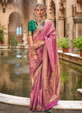 Deep Rose Banarasi Silk Jacquard Weaving Designer Saree - women's fashion mart