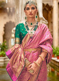 Deep Rose Banarasi Silk Jacquard Weaving Designer Saree - women's fashion mart