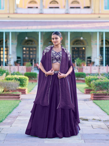 Purple Color Weding Wear Chaniya Choli