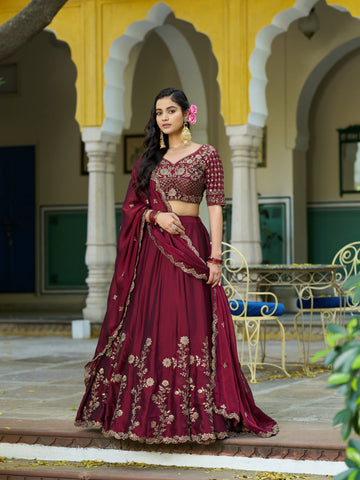 Dark Maroon Color Traditional Wear Choli