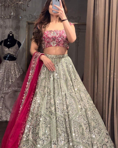 Designer Heavy Embroidery Work lehenga choli With dupatta for women Indian Party Wear Gown For Woman and girls for wedding wear | Ready To Wear - women's fashion mart