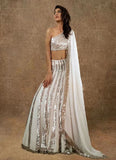 Look Georgette Base Party Wear White Lehenga Choli -Lehenga Choli XS women's fashion mart