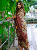 Maroon Color Bandhani Printed Pure Gaji Silk Kaftan -kaftan kurta Default Title women's fashion mart