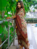 Maroon Color Bandhani Printed Pure Gaji Silk Kaftan - women's fashion mart
