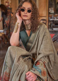 Graceful Grey Contemporary  Printed Viscos Soft Silk Saree - women's fashion mart