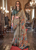 Graceful Grey Contemporary  Printed Viscos Soft Silk Saree - women's fashion mart