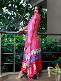 Pink & White Color Digital Print Pure Gaji Silk Kaftan -kaftan Default Title women's fashion mart