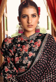 Classic Black Heavy Georgette Digital Printed Saree - women's fashion mart