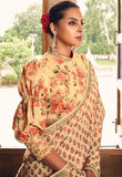 Brilliant Beige Heavy Georgette Digital Printed Saree - women's fashion mart